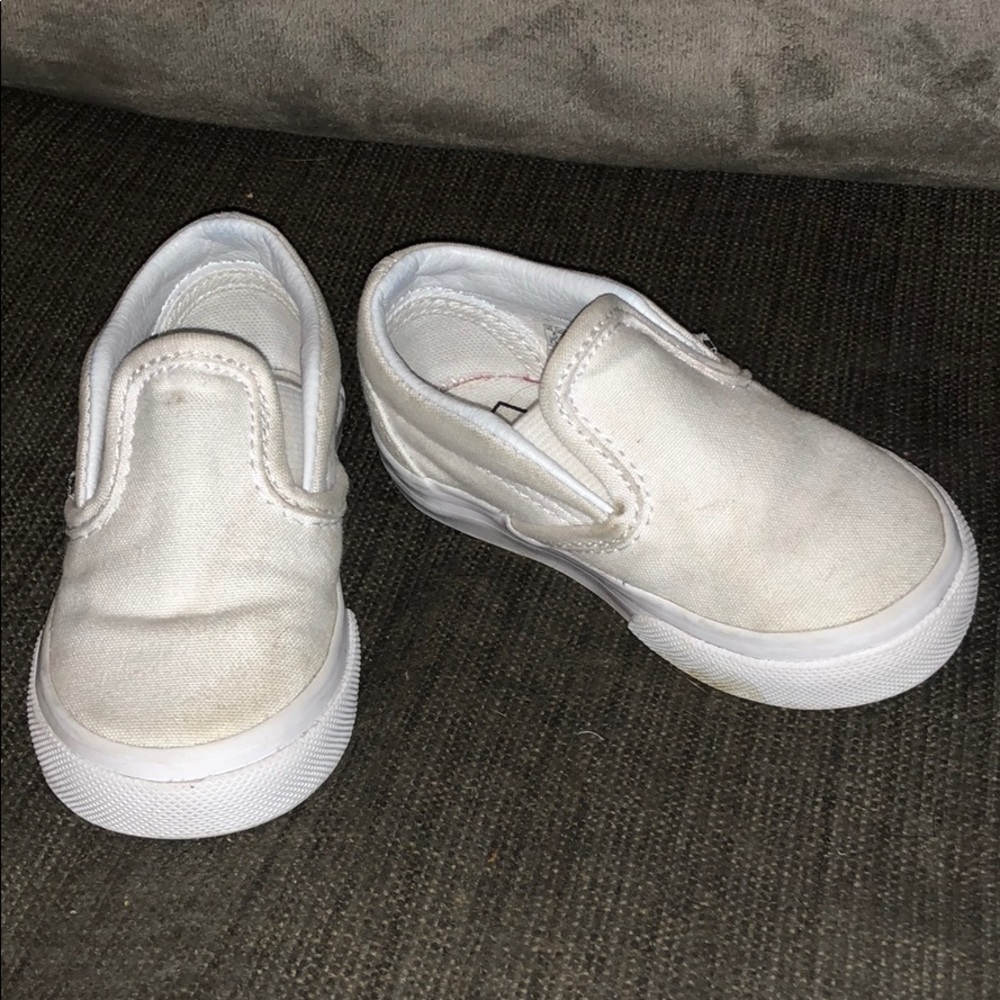 White Slip On Vans